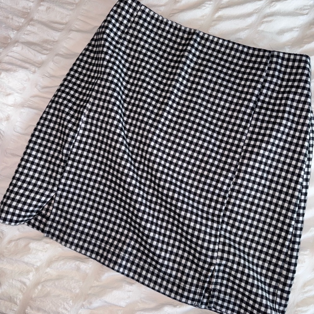 Eyeshadow Black & White Gingham Mini Skirt